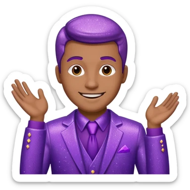 man office supervisor wearing glitter purple glittery clothes sticker