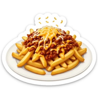 Plate of chili cheese fries  sticker