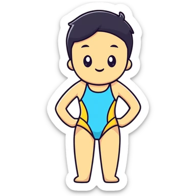 cartoon character in swimsuit sticker