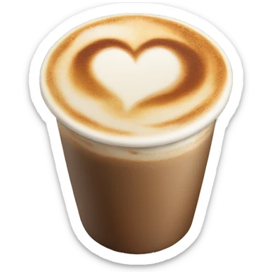 cappucino heart cup sticker