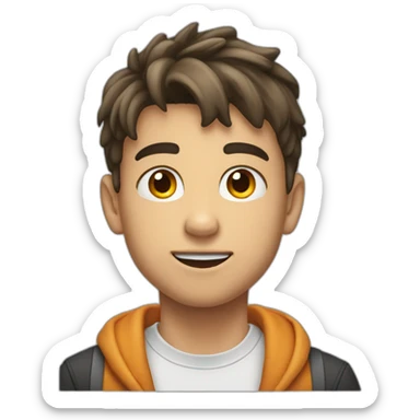 A 15 years old boy with earpods sticker