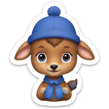 blue hats, baby deer sticker