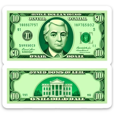 dollar bill sticker