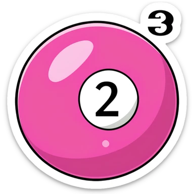 pink billiard ball with the number 23 sticker