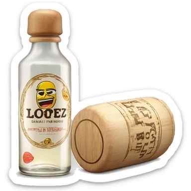 A long cylindrical tequila blanco bottle with the text "LOPEZ" clearly written in the middle of the label and a light wood cap sticker