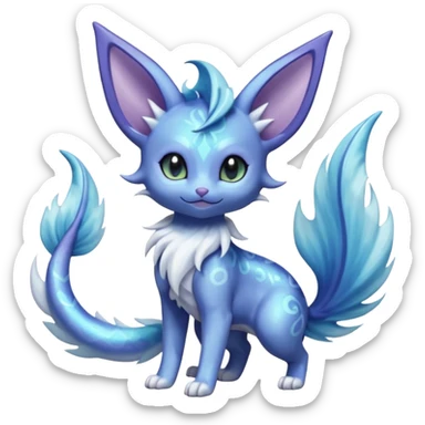 Espeon-Vaporeon-Meowstic-Fakémon-hybrid-creature (full body)  sticker