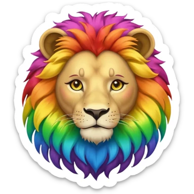 Rainbow gay lion sticker