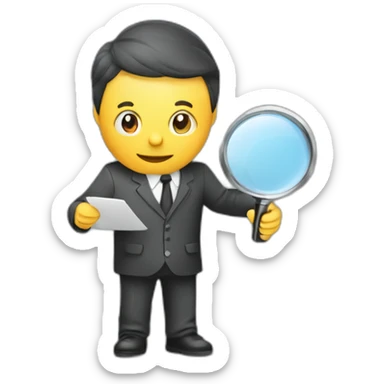 IT auditor inspecting server with magnifying glass sticker