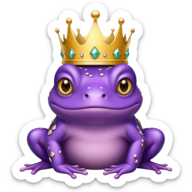 purple frog in royal outfit and  sticker
