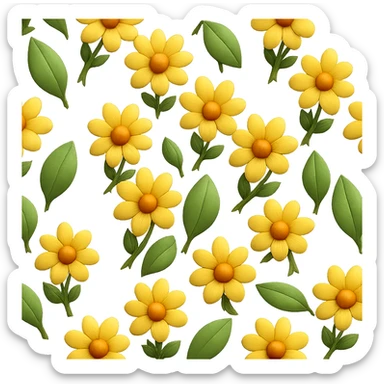 Make the dandelions more volumetric with added depth and realistic shadows, while preserving the iOS emoji style and transparent background. sticker