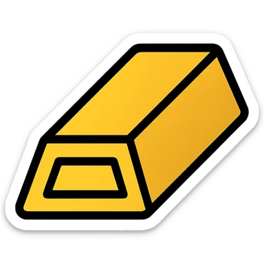 gold bar colored icon with black outlines sticker