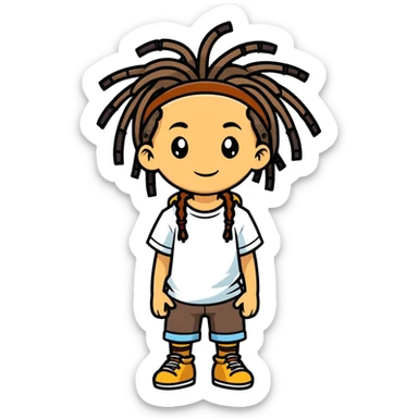 Boy with dreads sticker