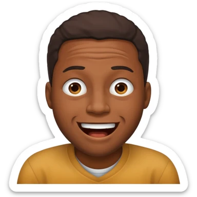Black man emoji looking upset and laughing at the same time  sticker