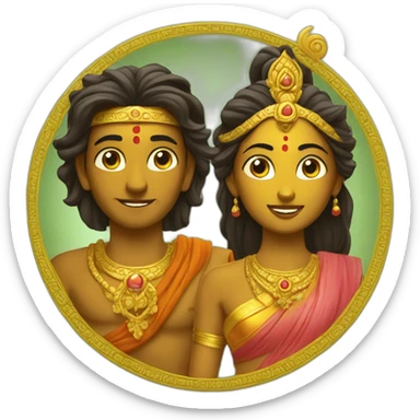 god-rama and sita sticker