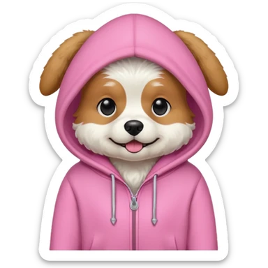 perro con sudadera rosa sticker