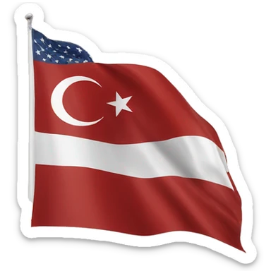 Turkish flag flying over the US sticker