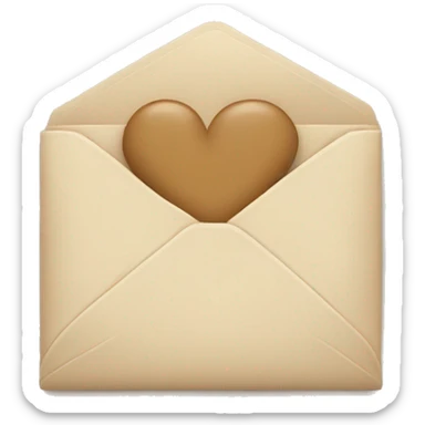 beige letter with beige heart sticker
