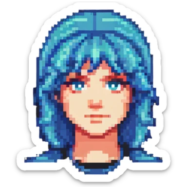 retro and blocky wig sticker