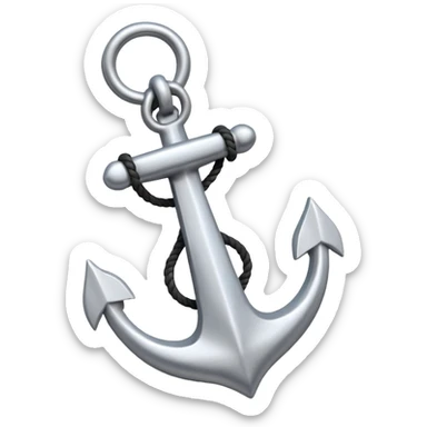 Je veux un emoji encre dans ce style là : ⚓ je veux qu’il représente sentimental par un noeud : 🪢 peut tu me faire l’ancre en argent  sticker