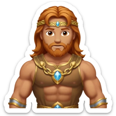 Hercules, God of Strength from Gods and Goddesses with long reddish blonde hair, bronze outfit sticker