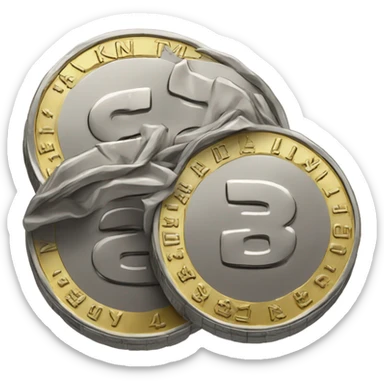 4 coins stacked sticker