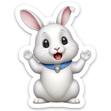 Conejo blanco cantando sticker