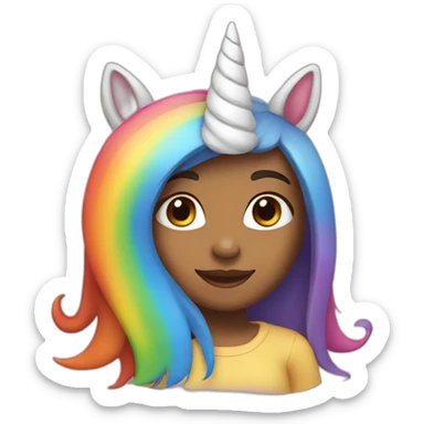 Girl-with-raibow-unicorn-hat sticker