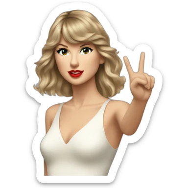 Taylor Swift bringing a salute sticker