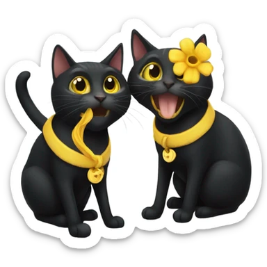 Blackcat with yellowcat sticker