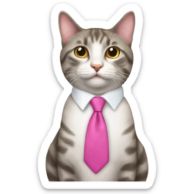 Cat with pink tie  sticker