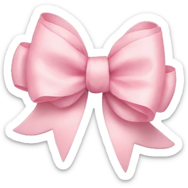 light pink ribbon bow with cat sticker