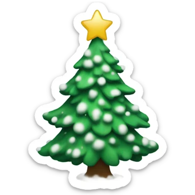 A christmas tree with snow sticker