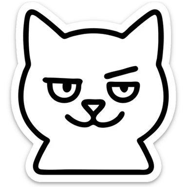 sarcastic black cat with a smirk and raised eyebrow sticker