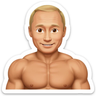 Putin with muscles sticker