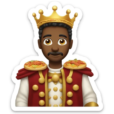 a king with burguers sticker