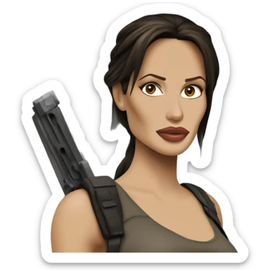 Angelina Jolie as Lara Croft Tomb Raider sticker