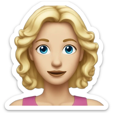 middle age woman with long blonde hair and blue eyes sticker