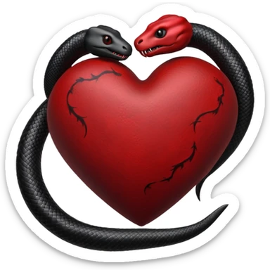realistic gothic heart with a black snake sticker