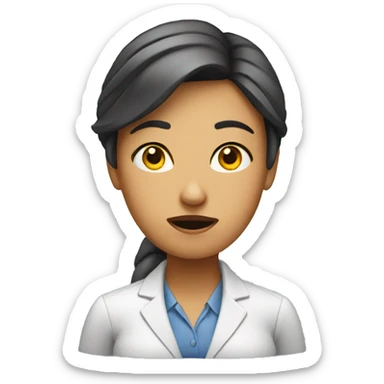 Unhappy office girl sticker