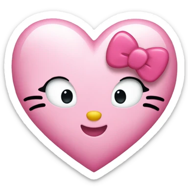 pink hello kitty heart  sticker