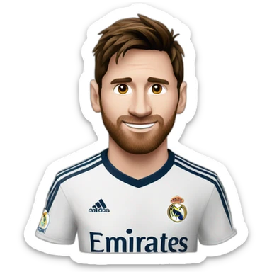 Messi with real madrid t shirt sticker