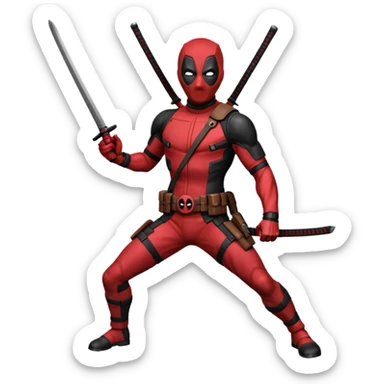 Deadpool with katana sticker