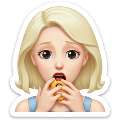 lady choking herself sticker