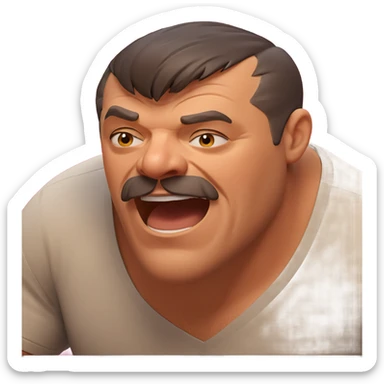 manly man with facial hair sticker