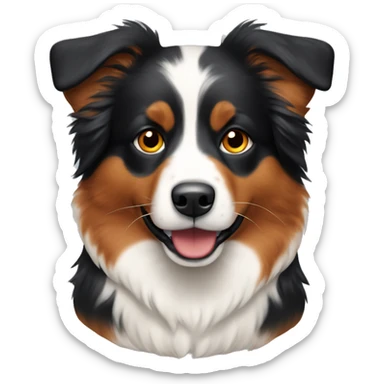 red toy australian sheperd face sticker
