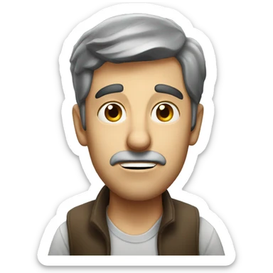 French man have a surprised  sticker