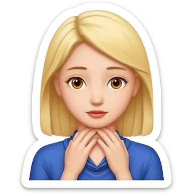 a girl with her hands on her neck sticker