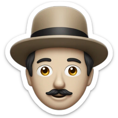 charlie chaplin avec une raie sur le côté sans chapeau sticker