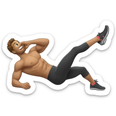 Man doing bicycle crunches workout sticker