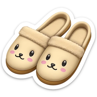 cozy beige slippers sticker